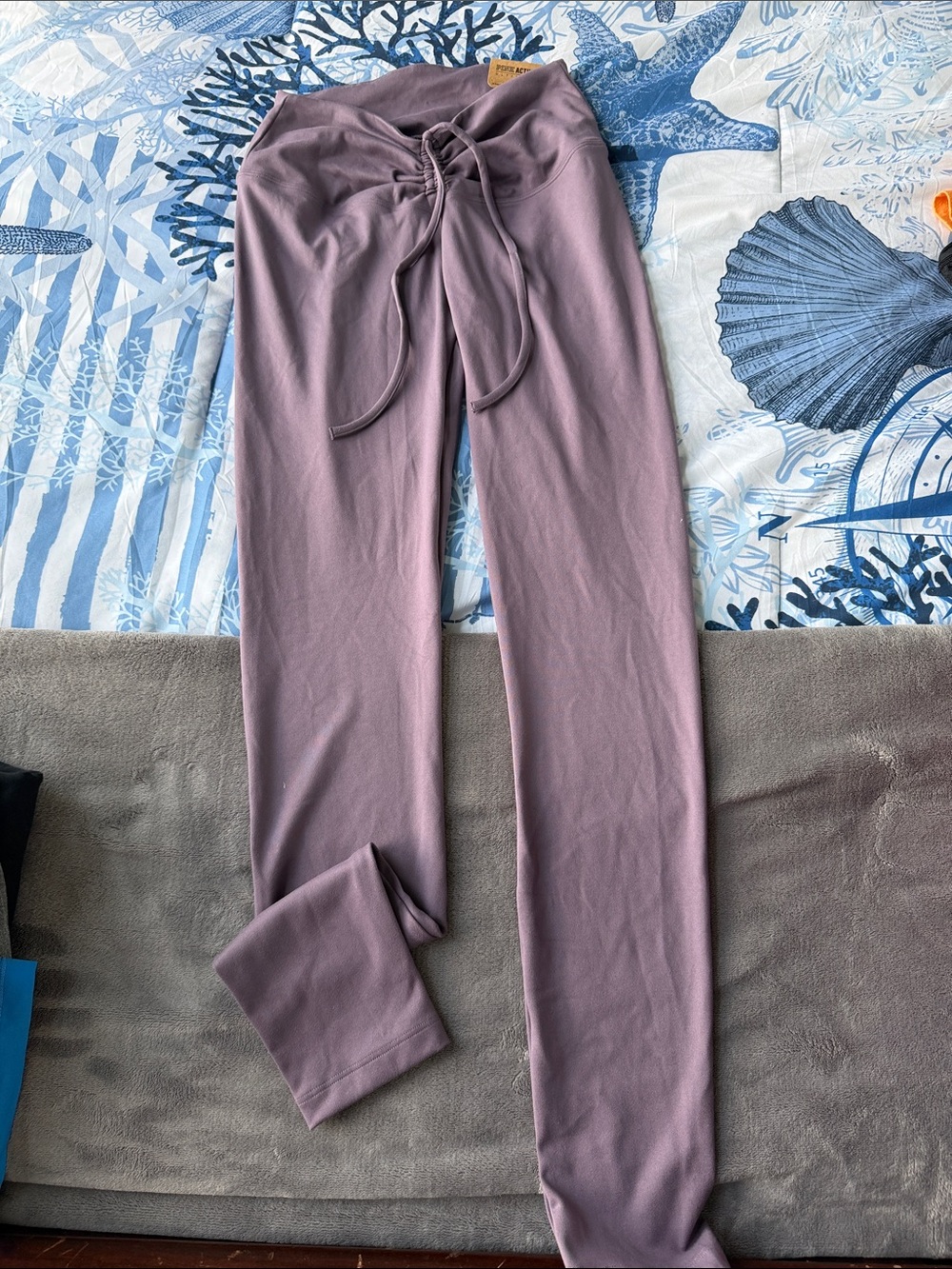 Victoria's Secret Mauve Lace-Up High-Rise Leggings